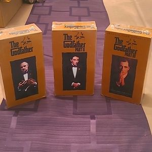 VHS Godfather Trilogy in original packaging.